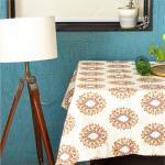 Urban Space Sicilia Table Linen Collection - Premium Water & Stain Resistant Dining Table Cover for 4 Seater, Anti Skid Table Cloth for Center Table, 1 Piece (Jaipur Brick, 4 Seater 52