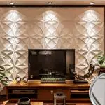 Kayra Decor 3D Wall Panel PVC Diamond Design, White, 19.7 x 19.7 (Pack of 20) Covers 53.9 Sq Feet