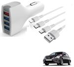 Kozdiko 4 Port USB Car Charger with 3 in 1 Cable for Nissan Sunny