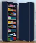 KEEKOS Blue Square Multipurpose Collapsible Wardrobe Organizer With Cover