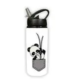 AKP SUBLIMATION Panda In Pocket Theme BB13 Aluminium Sipper Bottle, 600 ml