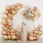 RG Accessories Beige, White, Gold Solid Balloon Garland For Birthday, Anniversary Party (Pack Of 50)