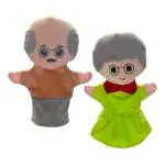 Elfactory Multicolor Velvet Educational Storytelling Family Grand Parent Hand Puppet - 10 Inch (Set Of 2)