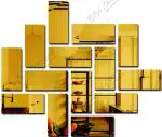 Bikri Kendra - 10 Rectangle Golden Mirror Stickers for Wall, Acrylic Mirror Wall Decor Sticker, Wall Stickers for Hall Room, Bed Room, Kitchen. Wall Mirror Stickers, 3D Acrylic Stickers Self-Adhesive