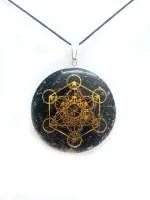 Astroghar Black Tourmaline Crystal Red And Black Pendant For Men And Women