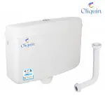 Cliquin CS-107 Premium Flushing Cistern Complete Set Center Top Push Button Dual Flush Tank (White 10 L)