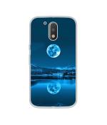 Casotec Awesome Moon Design Printed Silicon Soft TPU Back Case Cover for Motorola Moto G4 Plus