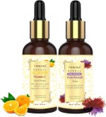 DRONTIKA WILD & PURE Vitamin C Face Serum, For Nourished & Bright Skin & Kumkumadi Tailam Face Serum With Pure Tree Turmeric Sandalwood Saffron. Ayurvedic Kumkumadi Face Oil For Glowing Skin_pc02