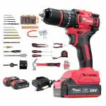 ENON Cordless Impact Drill 20V|1450 Rpm|Powerfull Brushless Motor|45Nm Torque|3X Setting Mode|2X Speed Mode|13Mm Chuck, Reversible Variable Speed, Strong Fastening Drill Bit