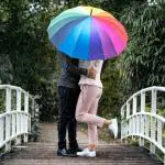 Kirtanworld Rainbow Umbrella | Meghdhanush Colour Umbrella | Sun Beach Umbrella for Men and Women | Rainy Day Accessory | Rain Umbrella | Windproof Umbrella | Travel Umbrella | Chhata | Chatri | Chhatree | Photoshoot Chhata (Pack of 1, 7L x 89W x 7H)