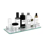 Plantex Premium Transparent Glass Shelf for Bathroom Wall/Bathroom Organizer/Storage Rack for Kitchen/Living Room (Polished, 12x6 - Pack of 1)