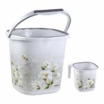 Nayasa Marble Bathroom Set, Set Of 2 (18 Litre Bucket + 1500 ML Mug), Best Quality Of Plastic Bathroom Set, Ideal For Home & Office, Medium, Grey