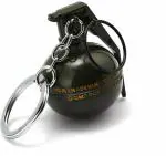 Blue Aura Sn Racers Beige Metal Pubg Hand Grenade Key Chain Level-3 Key Chain