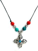 Astroghar Tibten Antique Auspicious Double Dorje White Metal White Pendant