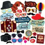 SYGA Travel Party Theme Props, Suitable Props For Universal All Party Multicolor Photobooth Props