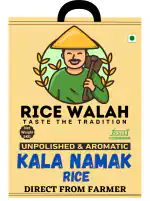 Ricewalah Kala Namak Rice | 5kg | Aromatic Rice | Traditionally Milled (Unpolished) | Diabetic Friendly | High in Zinc and Iron
