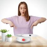 Mr.Cheff Pure Alumina Curry Chetty/ Meen Chatty/ Light Weight Pot With Lid Pot 22.5 cm diameter 1.75 L capacity (Aluminium)