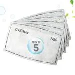 OxiClear Refill Filters, N99 PM 2.5 Activated Carbon Filter (Pack of 5) (MASK NOT INCLUDED).