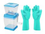 FIRST FRONT Vegetables Plastic Onion Chopper With Bartan Washing Rubber Silicon Gloves & Multicolour, Pack of 2