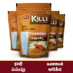 KILLI Turmeric | Manjal | Haldi | Pasupu | Curcuma longa | Arishina Powder, 100g (Pack of 4)
