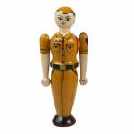 Channapatna Toys Wooden Indian Female Police Doll for kids (3 Years+) 9 inch khaki color-- Learning the professions