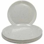 Ariya Home Melamine Round 10.5 Inch White Color Dinner Plate / Party Plate / Lunch Plate / Plate Set of 6 (full plates) Catering Plate, Restaurant Plate, Heavy Premium Quality Plate, (COLOUR AS AVAILABLE IN STOCK)