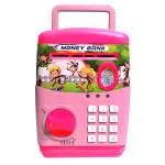 RAINBOW RIDERS ATM Money Safe Bank For Kids with Finger Print Sensor Piggy Savings Bank with Electronic Lock, For Girls & Boys Age 2, 3, 4, 5, 6, 7, 8 Plastic Battery Operated Toy Multicolour Options Are Available