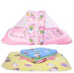 Kwitchy New Born Baby Mosquito Net Bed With Bed Protector
