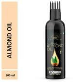 Desi Crew 100 Percent Pure Sweet Almonds Oil with Comb Applicator Cold Pressed for Hair and Skin Oil 100 ml