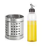 FIRST FRONT Stainless Steel Cutlery Holder With Stainless Steel New Pizza Cutter and (Multicolour, Pack of 2)