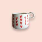 BACKKSPACE RETAIL Handcrafted Heart Shape Mug | Love Mug | Perfect Addition to Any Coffee or Tea Lover's Collection | Microwave, Dishwasher and Food Safe | White & Red | 200ml