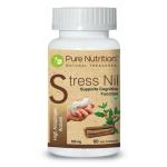 Pure Nutrition Stess Nil Support Cognitive Function High Adaptogen Actives 350mg Veg 60 Capsules
