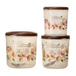 Aarohi13 Plastic Storage Container Set of 3 ( 5kg, 7kg. 10kg, Brown )