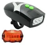 FASTPED Red, Black Plastic,Led Led Waterproof Bicycle Tail Light 3 Front Rear Light Combo