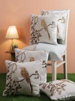 Bmode Velvet Sparro Glitter Cushion Cover Set of 5 - (16 X 16 inch , 40 X 40 cm) - Cream