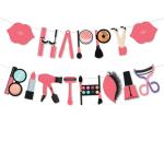 Festiko Girl Princess Makeup Spa Theme Party Supplies Decoration Happy Birthday Banner, Birthday Party Supplies, Glam Decoration