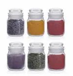 Brezzycloud 100ml Spice Storage Glass Jar , Kitchen Storage Jars, Honey Jar and Container, Spice Masala Jar - Airtight Lid with Rubberised Silicone Stopper (Pop Jar, 100ml, Set Of 6)