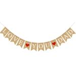 Festiko Love You Dad Banner With Red Heart Sign, Fathers day Decoration Items