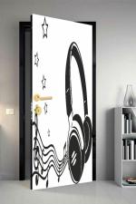 Qth Line Art Dor-1801 Design Door Sticker