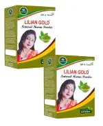 LILIAN GOLD 100% Pure Natural Henna Powder for Hair | Organic Mehendi Powder For Hair Color & Design On Hand | Body Art Quality, (150+150)300 Grams