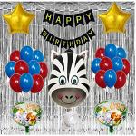 SHANAYA Birthday Decoration Jungle Theme Foil Items (48 Pieces)