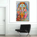 SURMUL God Ram Seetha and Hanuman Multicolor PVC Removable Wall Sticker 18 inch