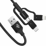 Spigen Fast Charging Multi Cable USB-C Micro USB Lightning Black
