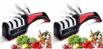Kitchen Knife Sharpener Tool kit self Knives Shapingand , Upgraded Knife Sharpener Hand Tool Ceramic Stone Repair Grinder Dull, MultiColour (Pack of 2)