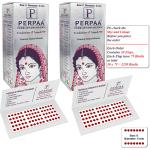 PERPAA Kumkum Light Maroon Round Bindi Book for Ladies Forehead Pack of 2-15 Flaps Each Box (Stick On) (06, Diameter 5mm)