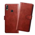 HANIRY Flip cover For Asus Zenfone Max Pro M2 flip cover / ZB631KL flip cover / X01BDA flip cover / Brown
