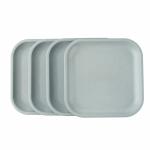 Irida Naturals Rice Husk Small Plates Set of 4, Eco-Friendly, Microwave Plate 8 Inches, Sustainable Kitchen Plates, Lightweight, Durable & Non Breakable Plates for Snacks (Blue)