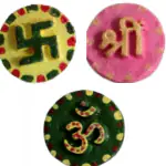 Gaumatram Gayatri Om+Shree+Swastik Decorative Pice pack of 21 multicolur