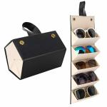 VMITRA Sunglasses Organizer with 5 Slots, Travel Glasses Case Storage Portable Sunglasses Storage Case Bag Foldable Eyeglasses Holder Box Eyewear Display Containers for Women Men