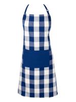 Lushomes Buffalo Checks Royal Blue Kitchen Cooking Apron with Pocket and adjustable Metal Buckle 70 cm x 80 cm